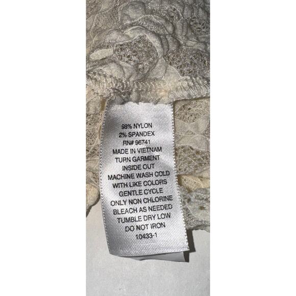 Arizona Jean Co Womens XXL Lace Top Cottagecore Dainty Feminine Peasant Stretch - Picture 4 of 9